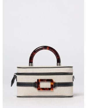 Roger Vivier Belle Vivier Cotton Canvas Vanity Bag - Natural