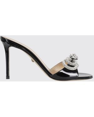 Mach & Mach Patent Leather Mules With Jewel Bow Machmach - Natural