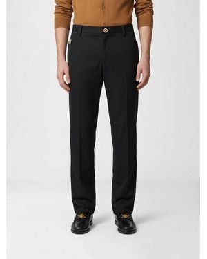 Versace Cotton Gabardine Chino Pants - Black