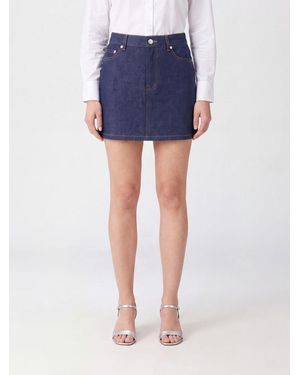 A.P.C. Denim Pencil Mini Skirt With Five-Pocket Design - Blue
