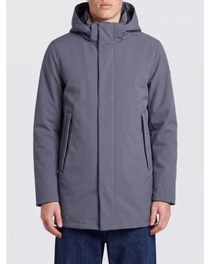 People Of Shibuya Hachiko Short Technical Fabric Parka With Primaloft Padding - Blue