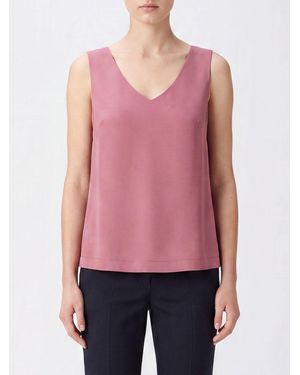 Herno Ärmelloses Viskose-Top Mit V-Ausschnitt Und Minimalistischem Design - Rot