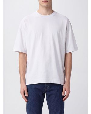 Dries Van Noten Relaxed Fit Cotton T-Shirt With Crewneck And Dropped Shoulders - White