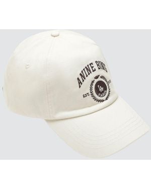Anine Bing Cotton Baseball Cap With Embroidered Crest - White