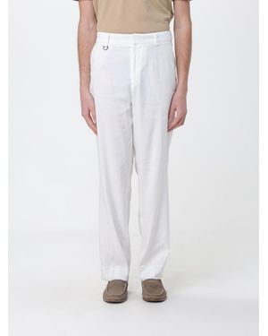 Paolo Pecora Linen Blend Straight Trousers - White