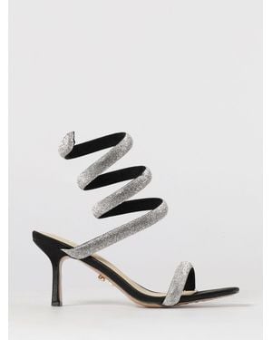 Twentyfourhaitch Centauro Satin Sandals With Rhinestones - White
