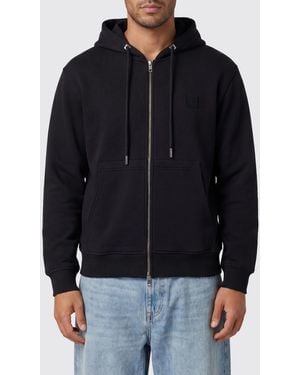 WOOYOUNGMI Contrast-Logo Cotton Zip-Up Hoodie - Black