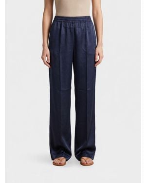 Aspesi Wide Leg Silk Pants - Blue