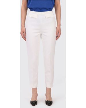 Elisabetta Franchi Stretch Crêpe Slim Fit Trousers - White
