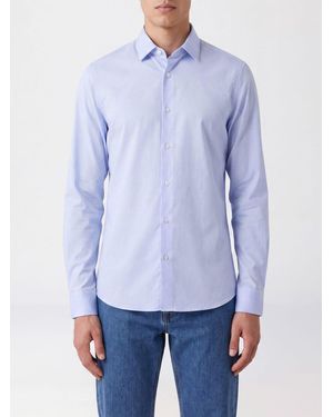 Rrd Camisa De Manga Larga En Jersey De Poliamida Con Cuello Francés - Azul