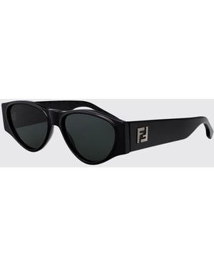 Fendi Occhiali Da Sole Ff Squared Oval - Nero