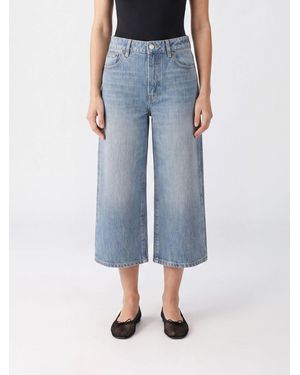 Jeanerica Cropped Wide-Leg Jeans - Blue