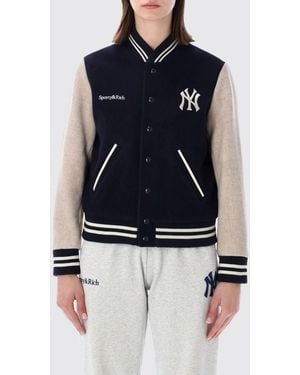 Sporty & Rich Sporty &Amp Rich Wool Bomber Jacket - Blue