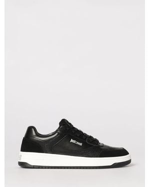 Just Cavalli Leather Trainers - Black