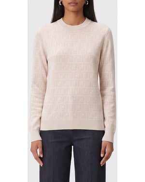 Fendi Ff Wool And Silk Knit - Natural