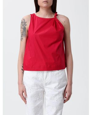 Twinset Stretch Cotton Sleeveless Top - Red