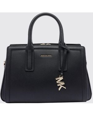 Michael Kors Laila Calf Leather Handbag With Double Handle And Charm - Blue