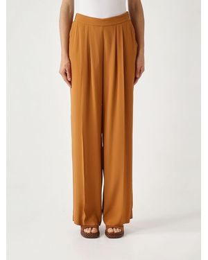 Maliparmi Viscose Palazzo Trousers - Brown