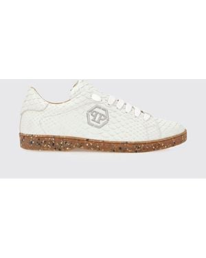 Philipp Plein Python Leather Trainers - White