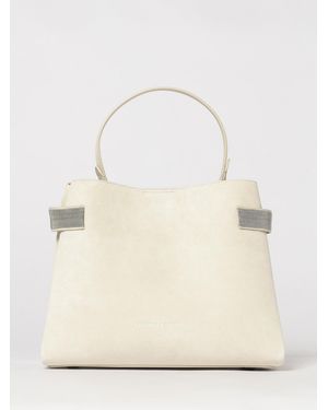 Brunello Cucinelli Suede Handbag With Monile Detail - Natural