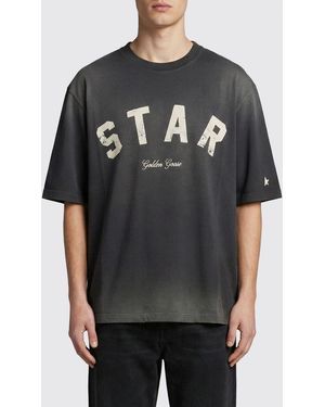 Golden Goose Star Relaxed Fit Cotton Jersey Sunfaded Wash T-Shirt - Grey