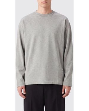 Jil Sander Relaxed Fit Long-Sleeved Cotton T-Shirt With Logo - Grey