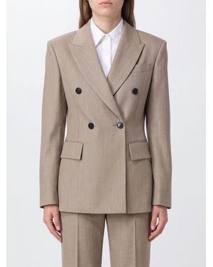 Brunello Cucinelli Short Double-Breasted Wool-Blend Blazer - Natural