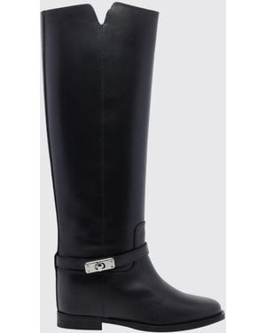 Via Roma 15 Knee-High Wedge Boots - Blue