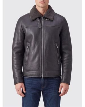 Dondup Lambskin Leather Jacket With Fur Collar And Zip Closure - Grey