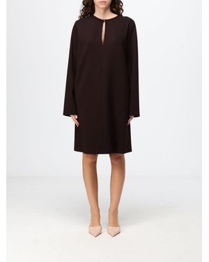 Liviana Conti Megan Viscose Mini Tunic Dress With Long Sleeves And Teardrop Neckline - Black
