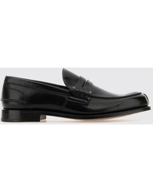 Church's Brushed Leather Penny Loafers With Leather Sole And Raised Apron Toe - White