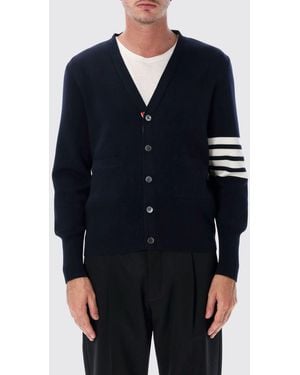 Thom Browne 4-Bar V-Neck Virgin Wool Cardigan - Blue