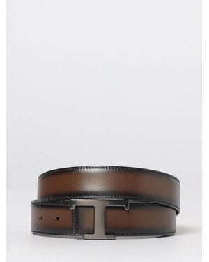 Tod's T Timeless Reversible Leather Belt - Grey