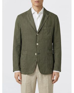 Aspesi Single-Breasted Linen Blazer - Green
