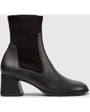 Camper Kora Chelsea-Stiefeletten Aus Glattleder Mit Mittlerem Absatz - Schwarz