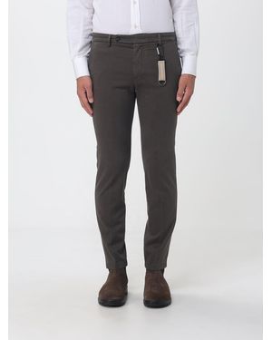 Manuel Ritz Slim Fit Stretch Cotton Chino Trousers With Logo Charm - Grey