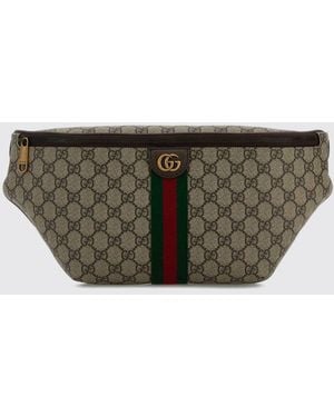 Gucci Riñonera Gg Supreme Con Monograma Y Tribanda Web - Gris