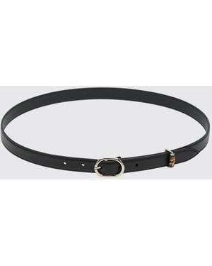 Gucci Leather Belt With Oval Buckle - White