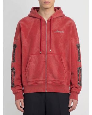 Amiri Sudadera Con Capucha De Mezcla De Algodón - Rojo