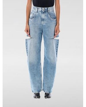Maison Margiela Cut-Out Denim Baggy Jeans - Blue