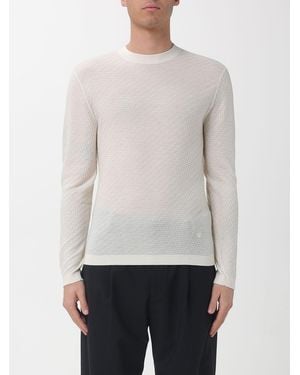Emporio Armani Virgin Wool Crew-Neck Pullover - White