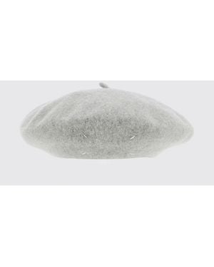 Maison Margiela Wool Beret With Iconic Four Stitches - White