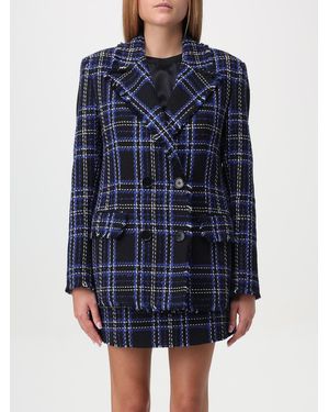 MSGM Blazer A Doppiopetto Tartan - Blu