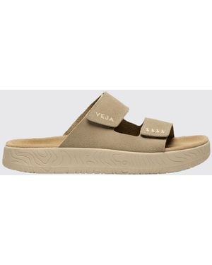 Veja Etna Suede Sandals With Hook-And-Loop Fastening - Natural