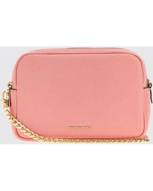 Michael Kors Bryant Pebbled Leather Crossbody Bag With Chain Handle - Pink