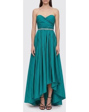 Pinko Taffeta Dress With Crystals - Blue