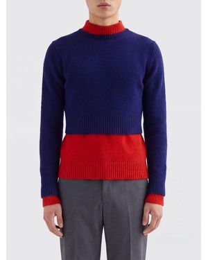 Jil Sander Bicolour Wool Blend Pullover - Blue