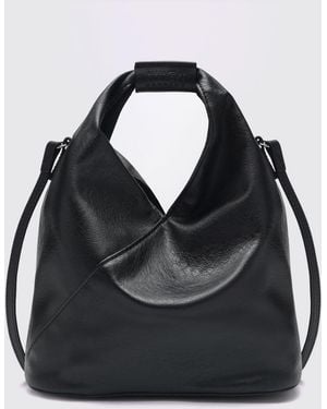 MM6 by Maison Margiela Japanese Calf Leather Bucket Bag - Black