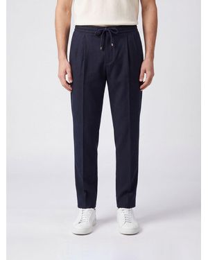 Brunello Cucinelli Linen And Cotton Trousers - Blue