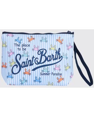 MC2 Saint Barth Aline Striped Polyester Pouch - Blue
